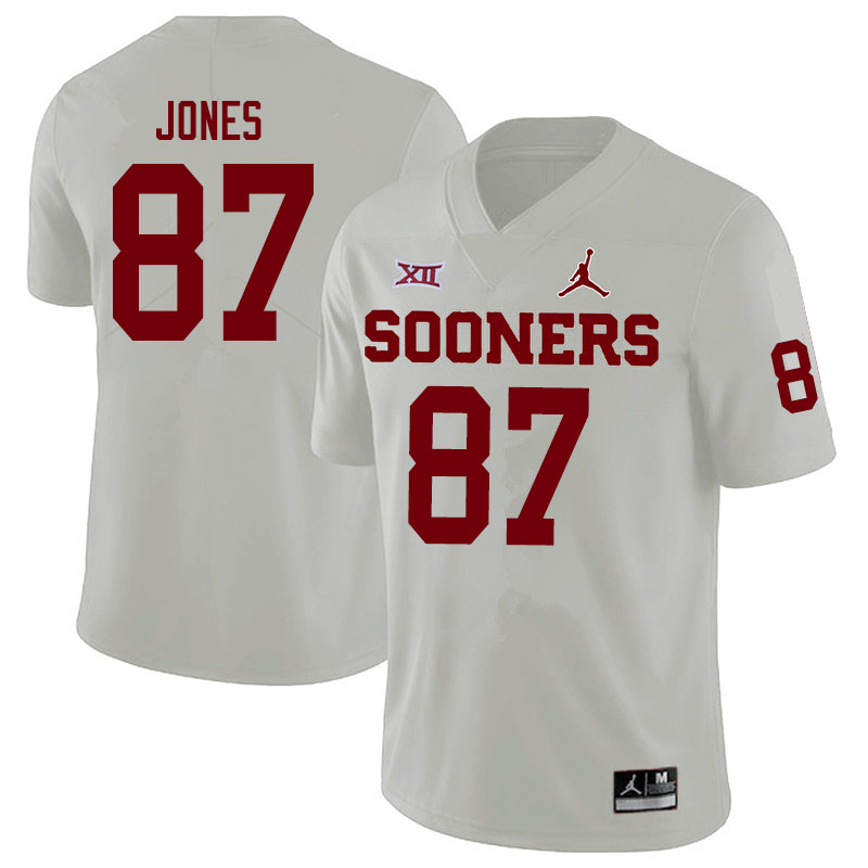 Men #87 Spencer Jones Oklahoma Sooners Jordan Brand College Football Jerseys Sale-White